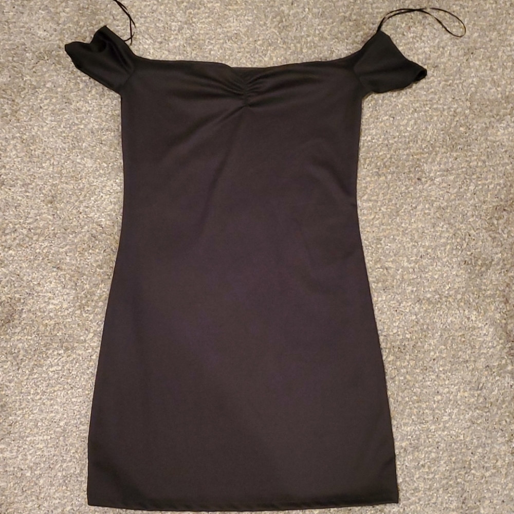 Off the shoulder black dress